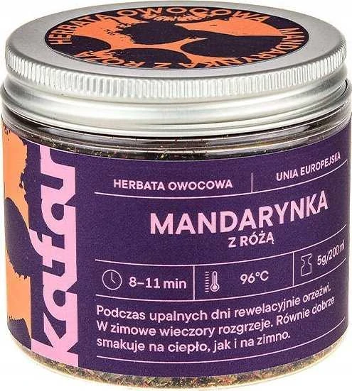 Kafar biri arbata su mandarinų ir rožių aromatu stikliniame indelyje