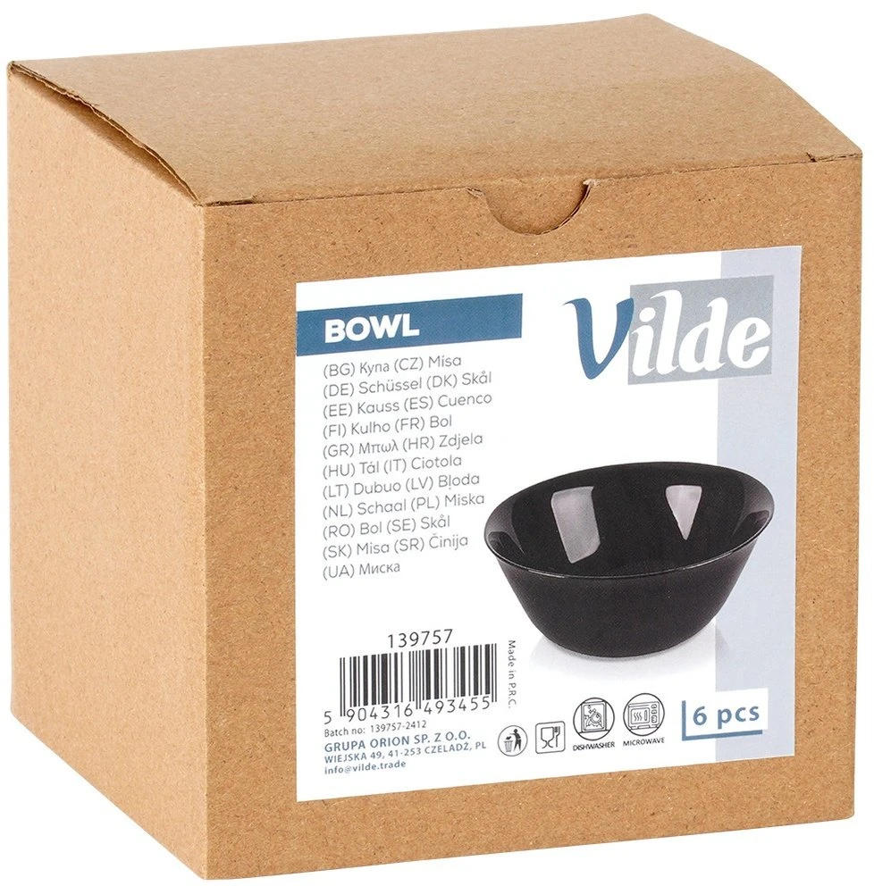 Altom Stikliniai juodi dubenėliai Vilde, 300 ml, 6 vnt.