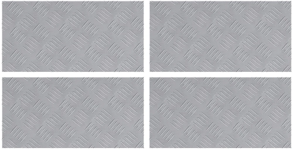 Laiptų danga 4 vnt. 50 x 25 cm Sidabro Aliuminis Stačiakampio