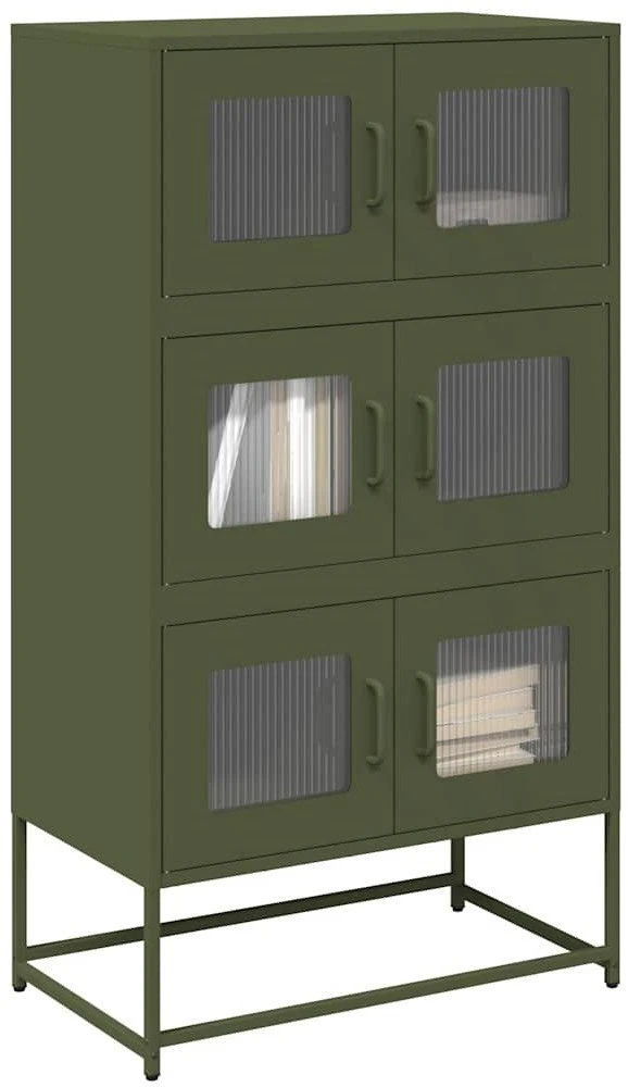 Highboard Olive Žalias 68x39x123 cm Plienas