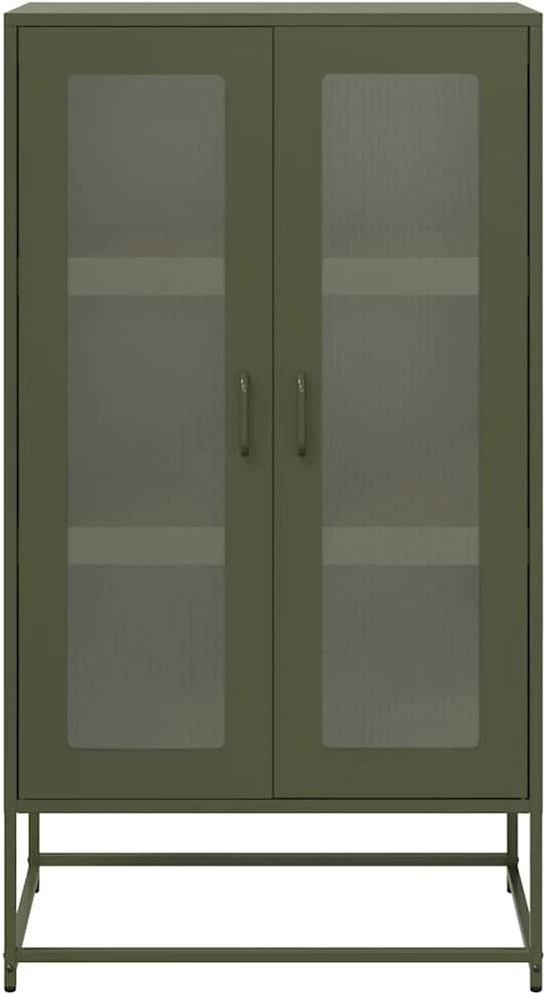 Highboard Olive Žalias 68x39x123 cm Plienas