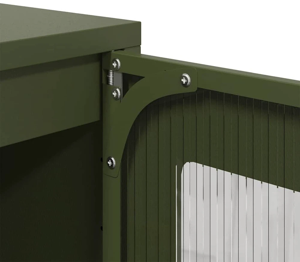 Highboard Olive Žalias 68x39x123 cm Plienas