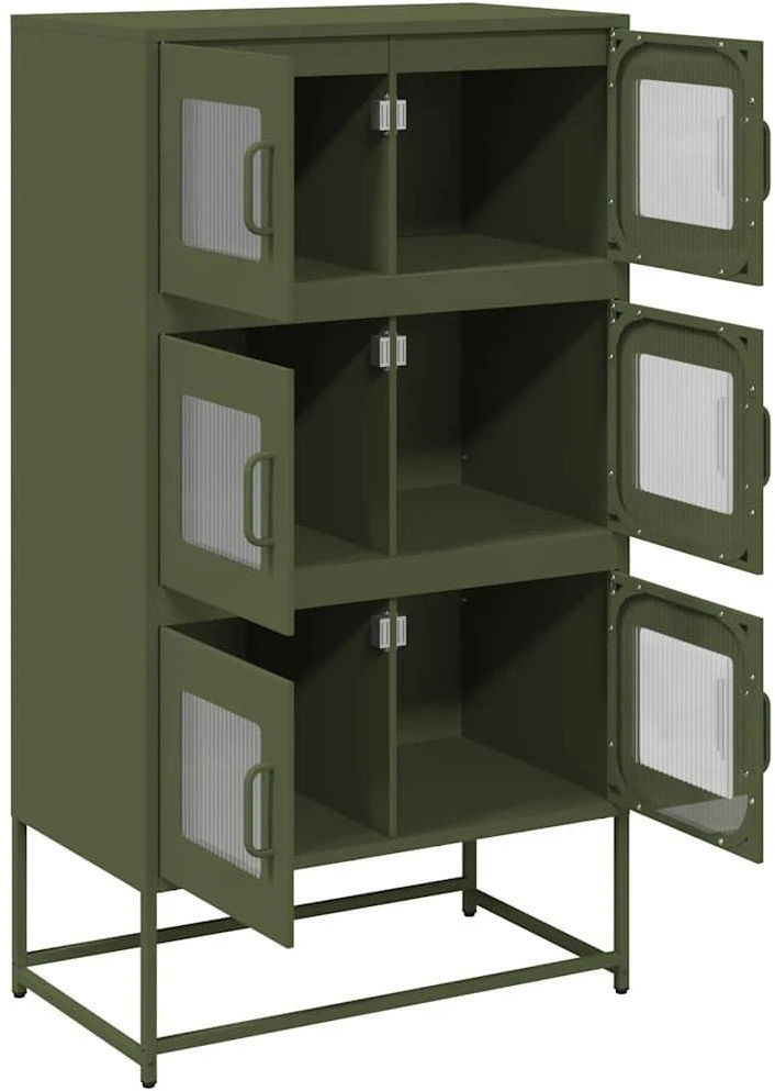 Highboard Olive Žalias 68x39x123 cm Plienas