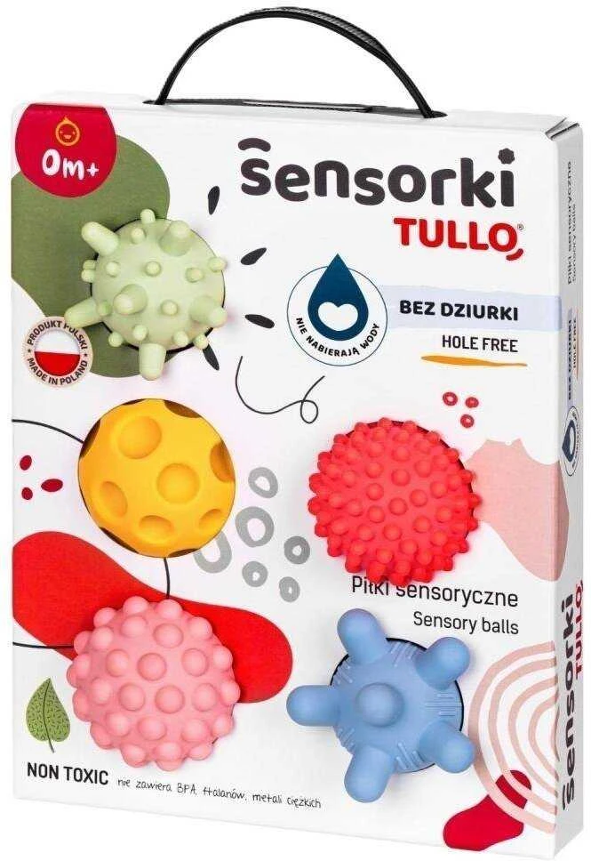 AM Tullo Sensoriniai kamuoliukai be skylučių TULLO pasteliniai, 5 vnt.