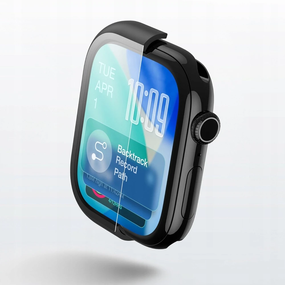 AmazingThing Radix Glass Screen Protector with dėklas skirtas Apple Watch Series 11 46mm – Juodas