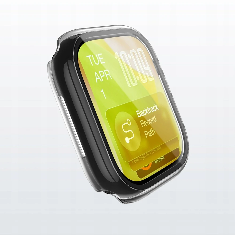 „AmazingThing Radix“ stiklinė ekrano apsauga su dėklu, skirtu „Apple Watch Series 11“ (42 mm), skaidri
