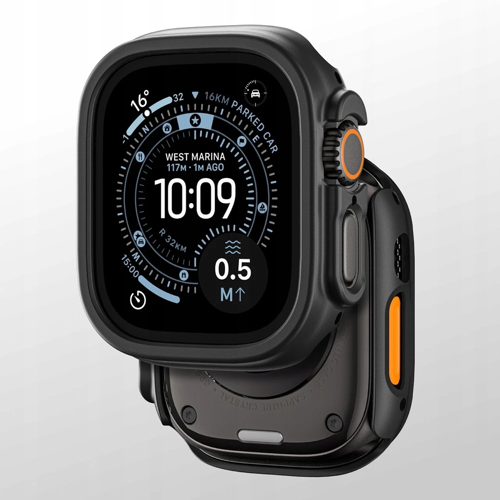 AmazingThing Minimal Protective dėklas skirtas Apple Watch UItra 3 49mm – Juodas