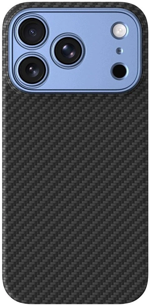 AmazingThing Titan Max lęšių dėklas iPhone 18 Pro Max su aramidinio pluošto fotoaparato dangteliu, suderinamas su MagSafe – mėlyna