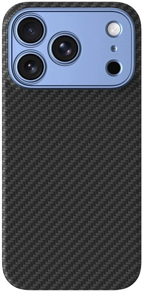 Objektyvas AmazingThing Titan Max objektyvo dėklas iPhone 18 Pro, pagamintas iš aramido pluošto, su fotoaparato dangteliu, suderinamas su MagSafe – Mėlyna