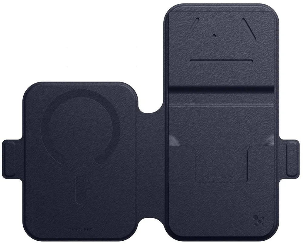Dėklas AmazingThing Titan Pro lęšių atlenkiamas rinkinys su dėklu iPhone 18 Pro Max su pinigine, suderinamas su MagSafe – tamsiai mėlyna