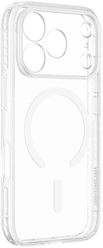 Objektyvas AmazingThing Titan Pro objektyvo dėklas iPhone 18 Pro su fotoaparato dangteliu ir virvelės laikikliu, suderinamas su MagSafe – permatomas