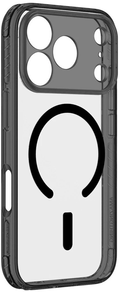 Objektyvas AmazingThing Titan Pro objektyvo dėklas iPhone 18 Pro su fotoaparato dangteliu ir virvelės tvirtinimu, suderinamas su MagSafe – Juodas