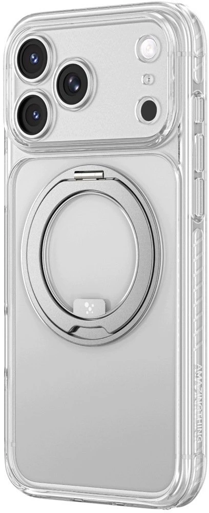 Objektyvas AmazingThing Titan Pro besisukantis objektyvo dangtelis iPhone 18 Pro su sukamuoju žiedu ir virvelės laikikliu, suderinamas su MagSafe – permatomas