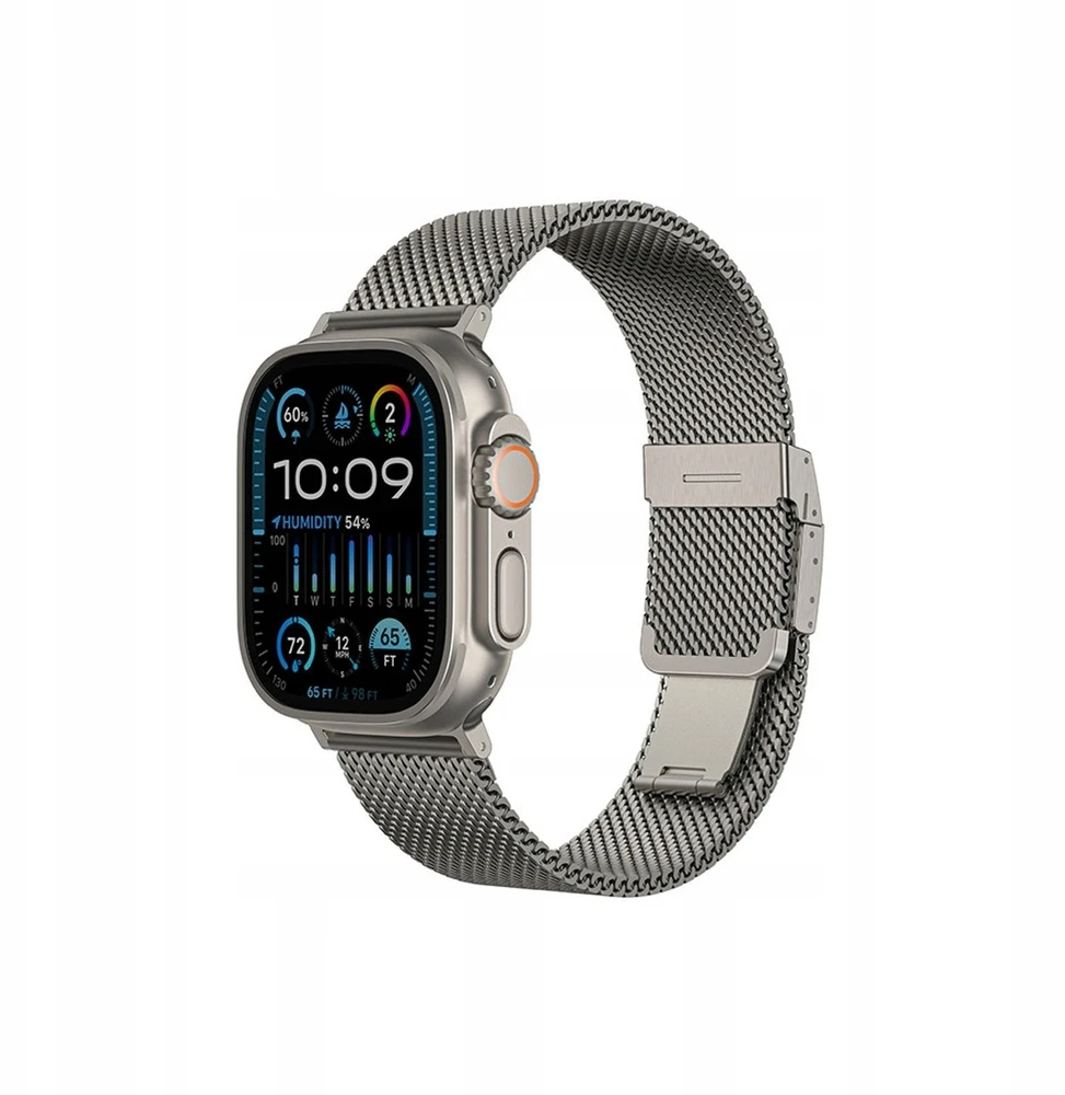 „AmazingThing“ titano aukščiausios kokybės metalinis dirželis, skirtas „Apple Watch“ 38/40/41/42/44/45/46/49 mm – sidabrinis