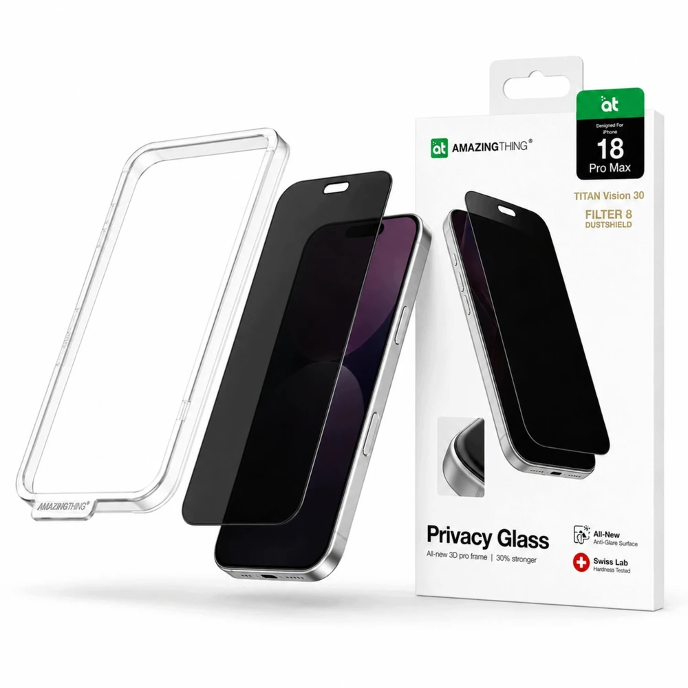 AmazingThing Titan Vision 30 privatumo stiklas skirtas iPhone 18 Pro Max