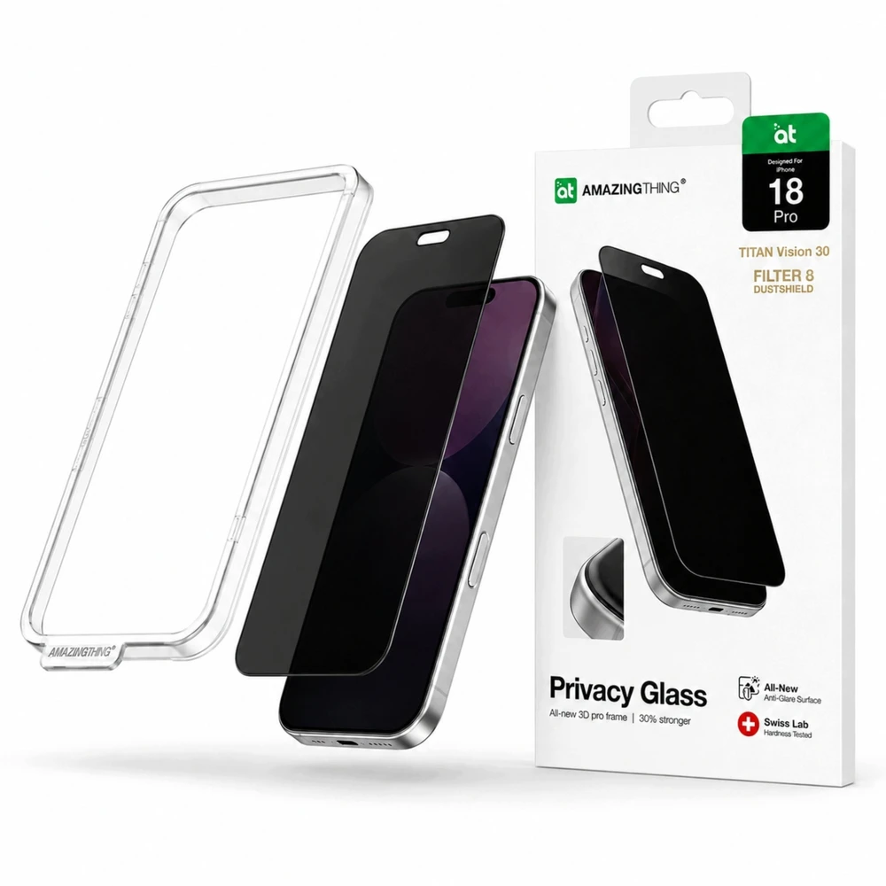 AmazingThing Titan Vision 30 privatumo stiklas, skirtas iPhone 18 Pro