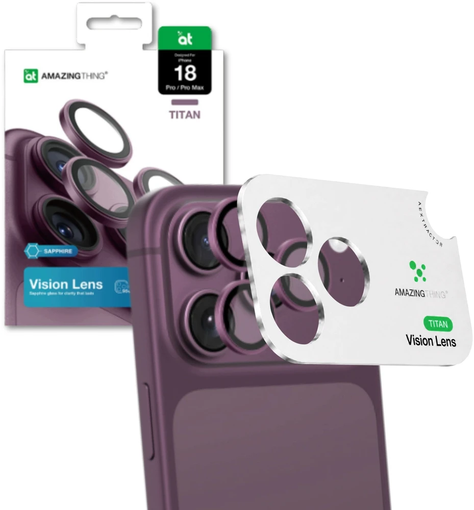 AmazingThing Titan Vision Lens Sapphire, skirta iPhone 18 Pro / 18 Pro Max - Violetinė