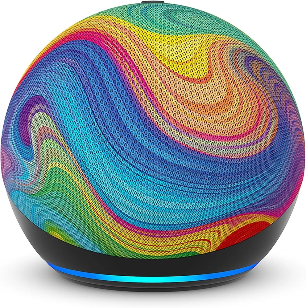 „Amazon Echo Dot“ 5-osios kartos vaikams skirtos ausinės su vaivorykštės sūkurio dizainu, B0FD46F2YK