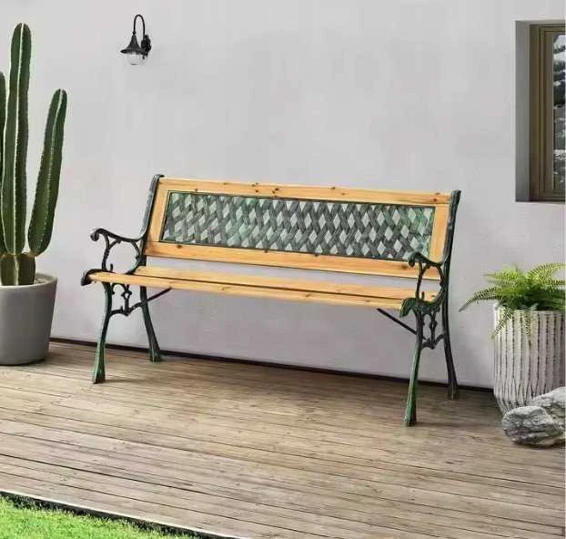 Sodas suoliukas Lean iš tuopos medienos ir metalo, 125 cm