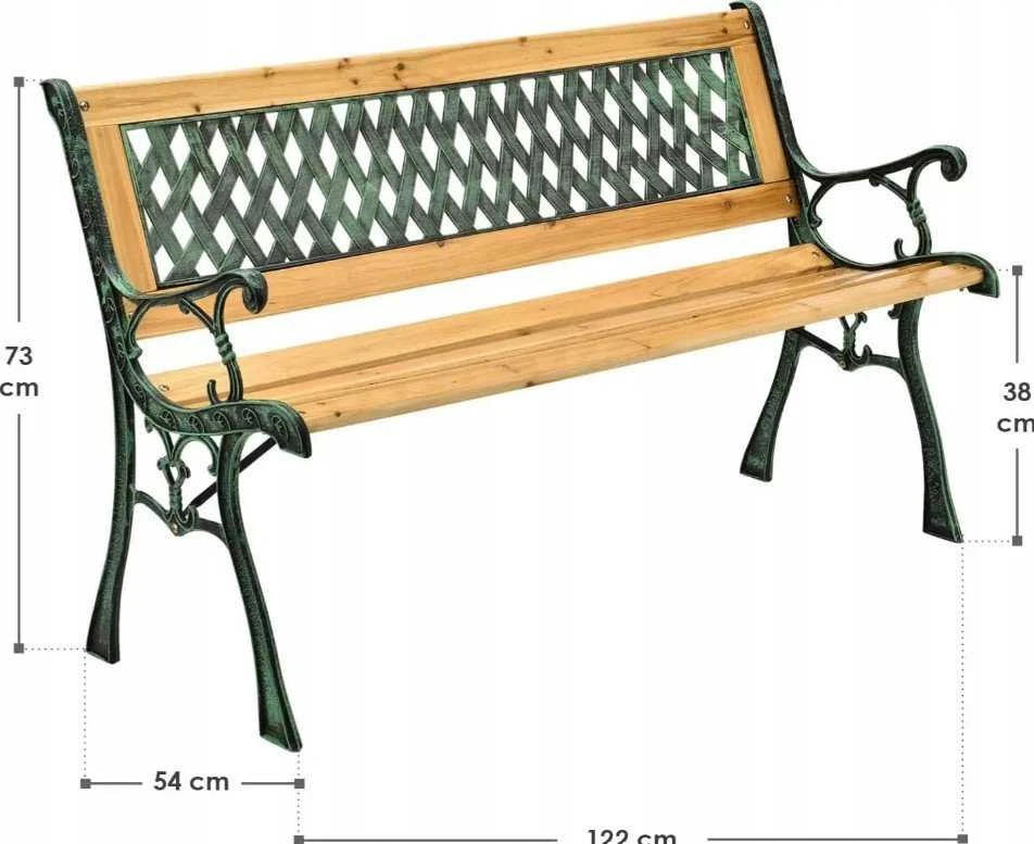 Sodas suoliukas Lean iš tuopos medienos ir metalo, 125 cm