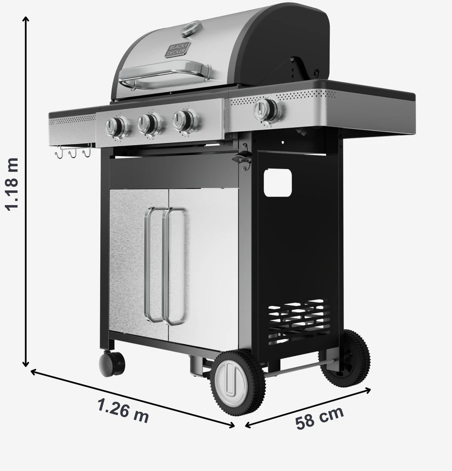 Black & Decker juodas+decker Juodas & Decker BXOG12950E gas grill, 3 burners