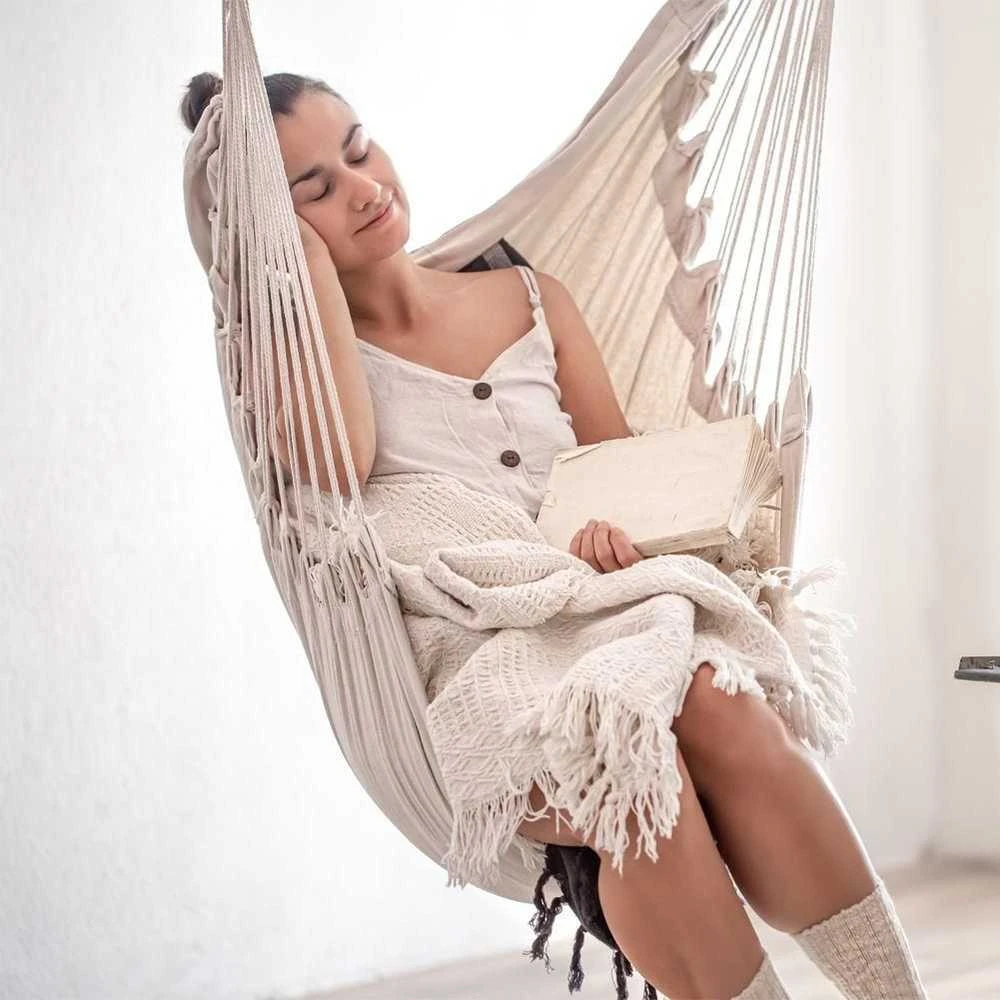 Ambiance Sėdimas hamakas Smėlio spalvos Patogus ir tvirtas