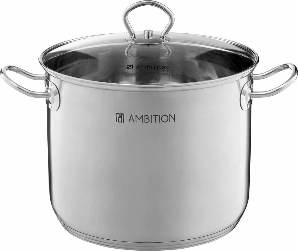Puodas aukštas ze stali nierdzewnej su dangteliu Acero 30 cm AMBITION