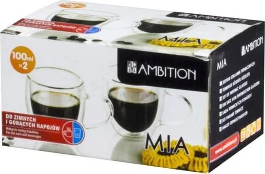 Dajar 2 espreso puodelių / terminių stiklinių rinkinys Mia 100 ml AMBITION