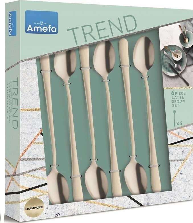 Amefa Amefa Austin 1410 - 6 arbatiniai šaukšteliai su ledu madingoje dėžutėje - šampano spalvos