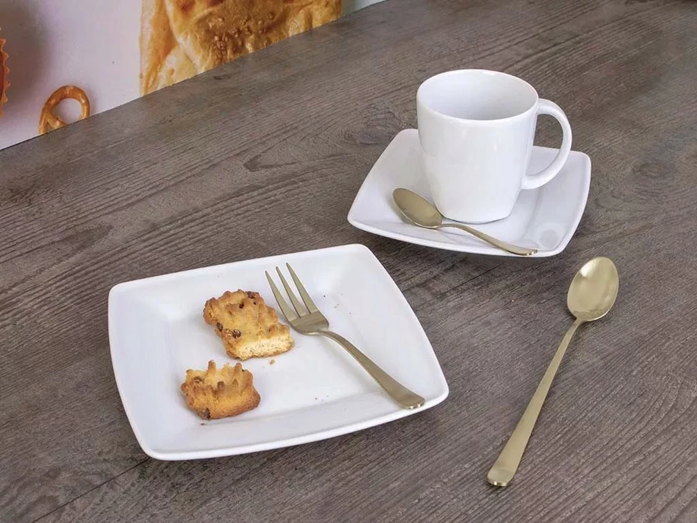 Amefa Austin 1410 - 6 šakutės tortui madingoje dėžutėje - šampano spalvos