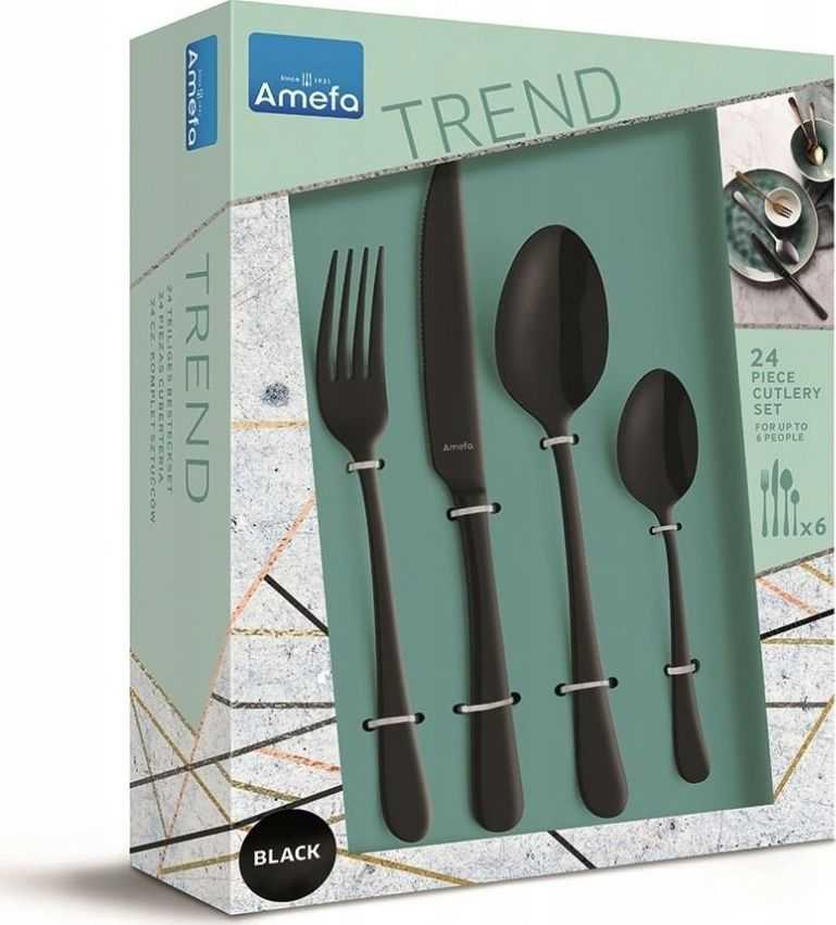 Amefa Sztućce 1410 Trend 24 vnt. komplet dla 6 osób juoda
