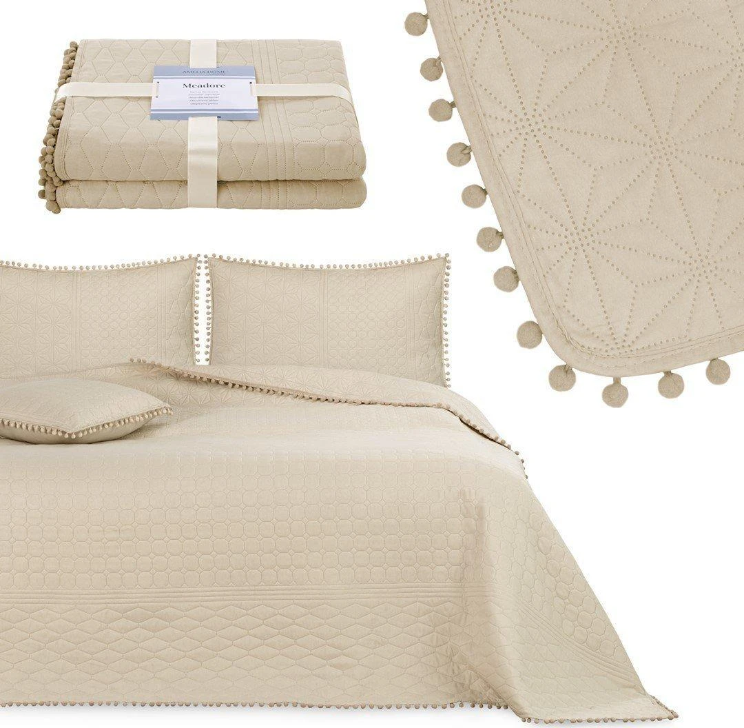 AmeliaHome Lovatiesė 260 × 280 cm, smėlio spalvos AH