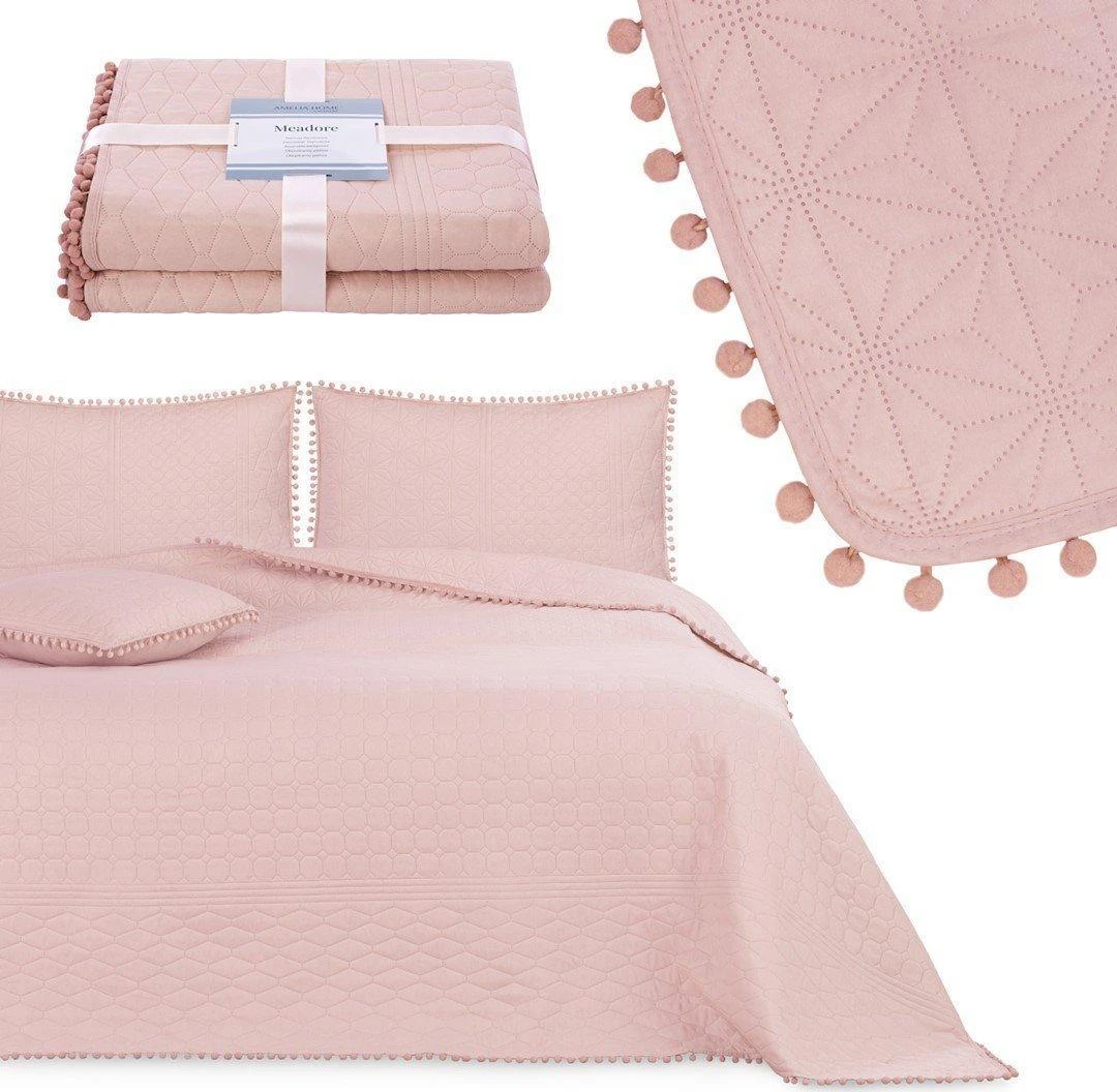 AmeliaHome Lovatiesė 240 × 260 cm, pudrinė rožinė AH