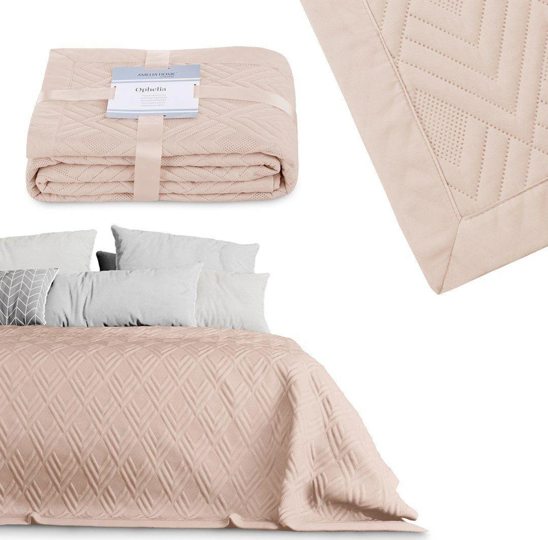 AmeliaHome Lovatiesė 260 × 280 cm, pudrinės rožinės spalvos AH