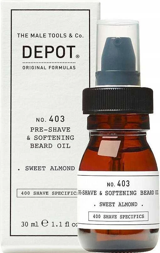 Depot 403 prieš skutimosi minkštinamasis saldžiųjų migdolų aliejus, 30 ml