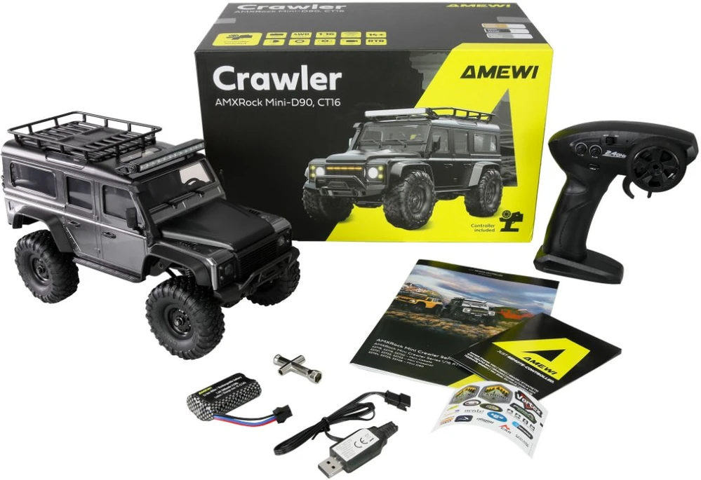 Amewi Amewi 22726 nuotoliniu būdu valdomas visureigis vikšrinis automobilis su 1:16 elektriniu varikliu
