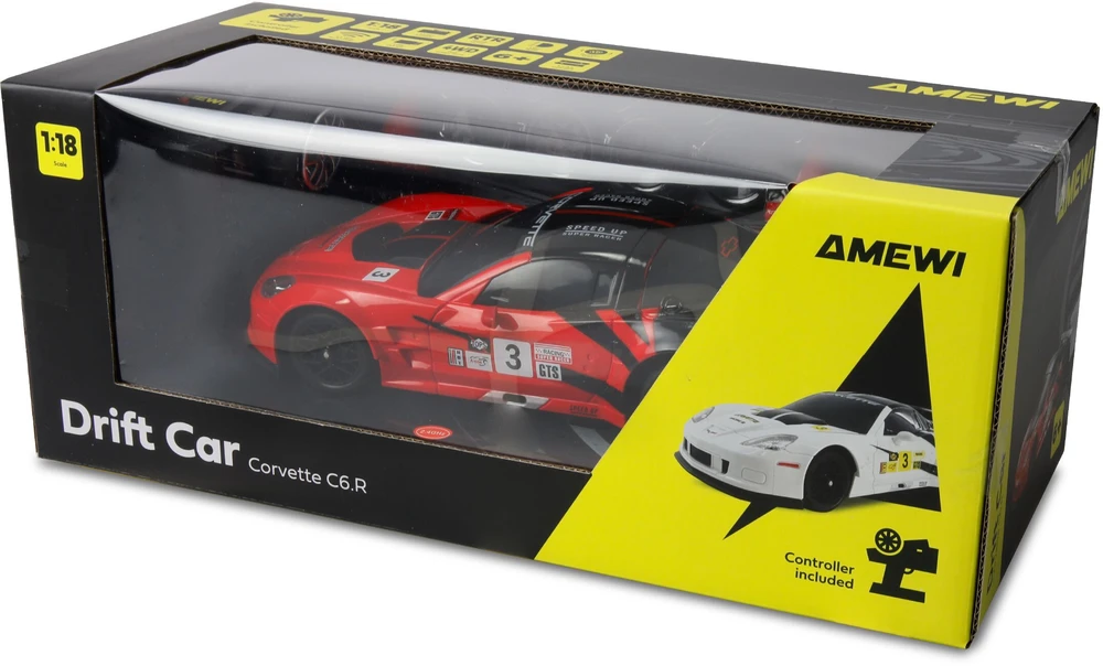 Carruzzo Amewi Corvette C6R Radijo bangomis valdomas (RC) modelis Šonaslydžio automobilis Elektrinis variklis 1:18
