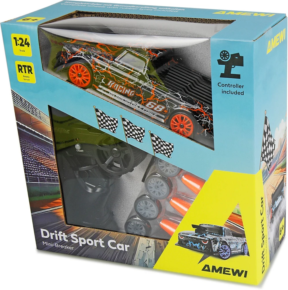 Amewi Amewi Drift Sport Car Mini-Breaker 4WD 1:24 RTR oranžinis 6+