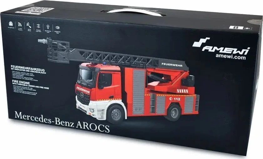 Amewi AMEWI Mercedes-Benz gaisrinių sunkvežimių oro kopėčios, RTR 2,4 GHz
