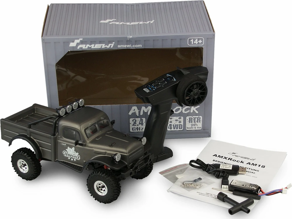 Amewi RC Auto AMXRock AM18 Harvest grau LiPo Akku 600mAh/14+