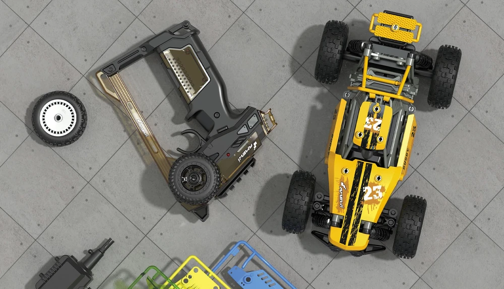 Amewi Amewi RC Auto Oldschool Buggy DIY/Ohne Akku 63Teile gelb/8+