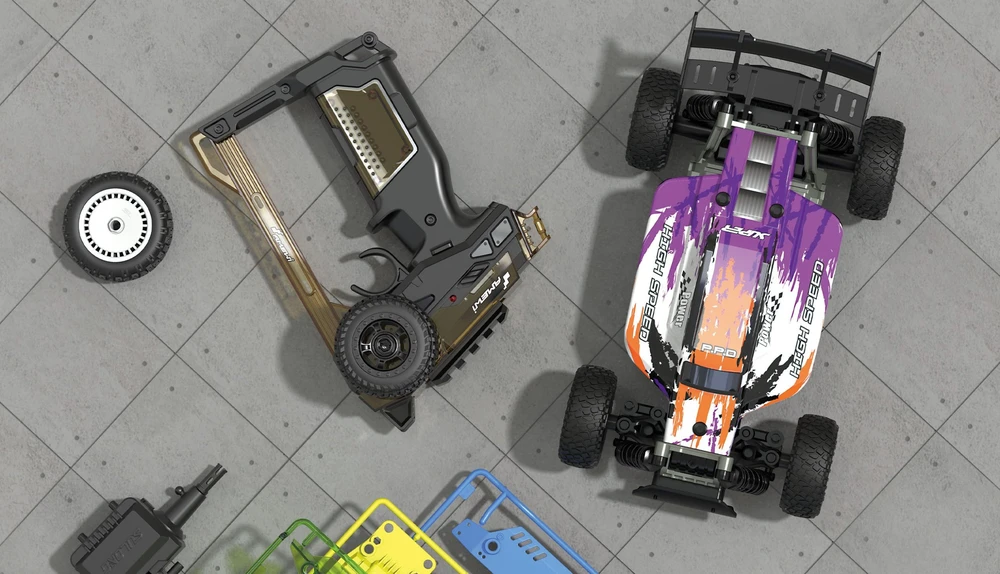 „Amewi RC“ automobilių lenktynių vežimėlis „pasidaryk pats“ / be akumuliatoriaus, 51 vienetų spalvotas / 8+