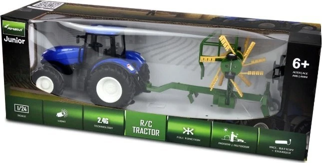 Amewi Amewi RC Traktor mit Kreiselschwader LiIon 500mAh blau/6+