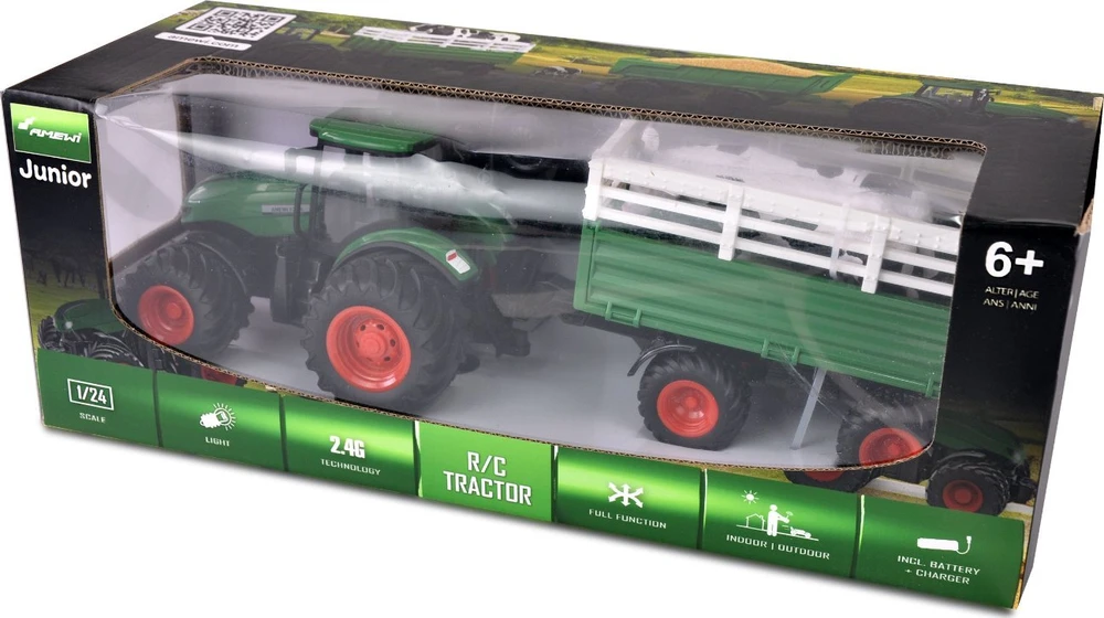 Amewi Amewi RC Traktor mit Viehtransporter LiIon 500mAh grün/6+