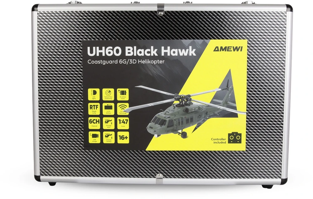 Amewi Amewi UH60 Juodas Hawk Marine CP Helikopter 6G/3D RTF 16+