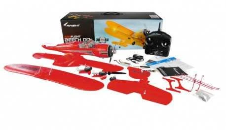 Nuotolinio valdymo lėktuvas Amewi AMXFlight Beech D17s Biplane 3D/6G RTF Raudon / Giros