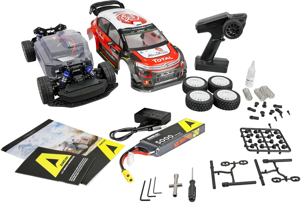 Amewi Hyper Go Citroen C3 nuotolinio valdymo modelis Ralio automobilis Elektrinis variklis 1:10 (21144)
