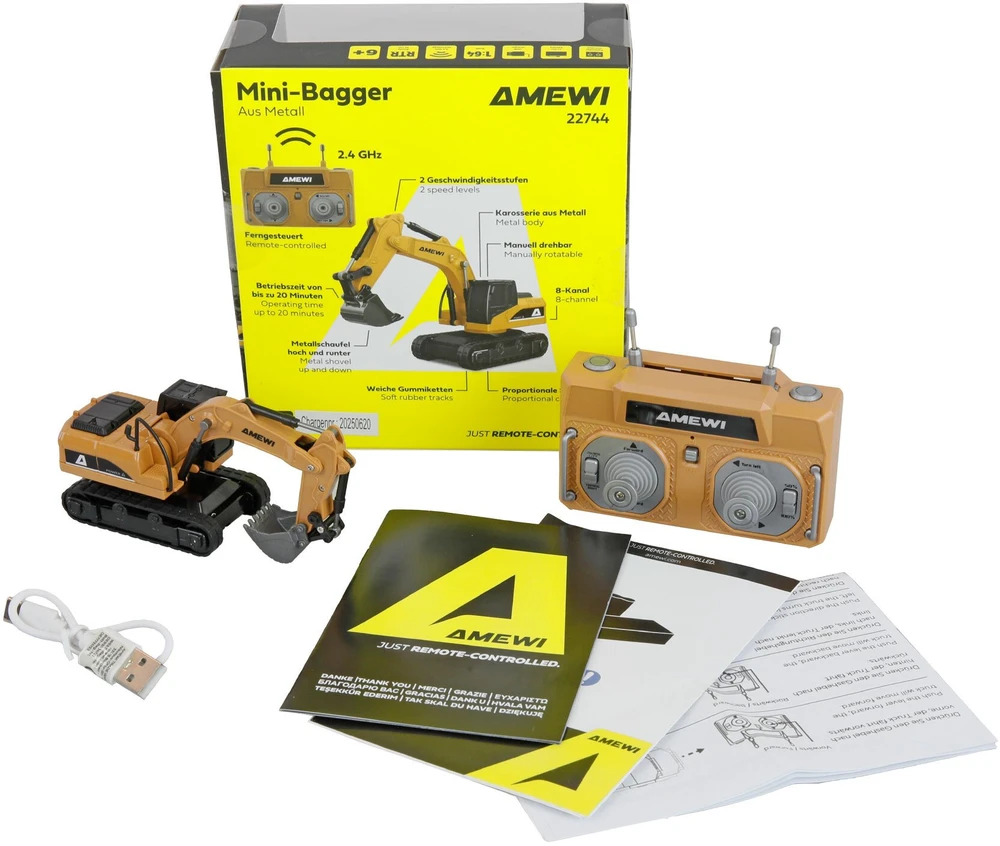 Amewi Mini-Bagger metal proportional 8-Kanal 1:64 RTR 6+
