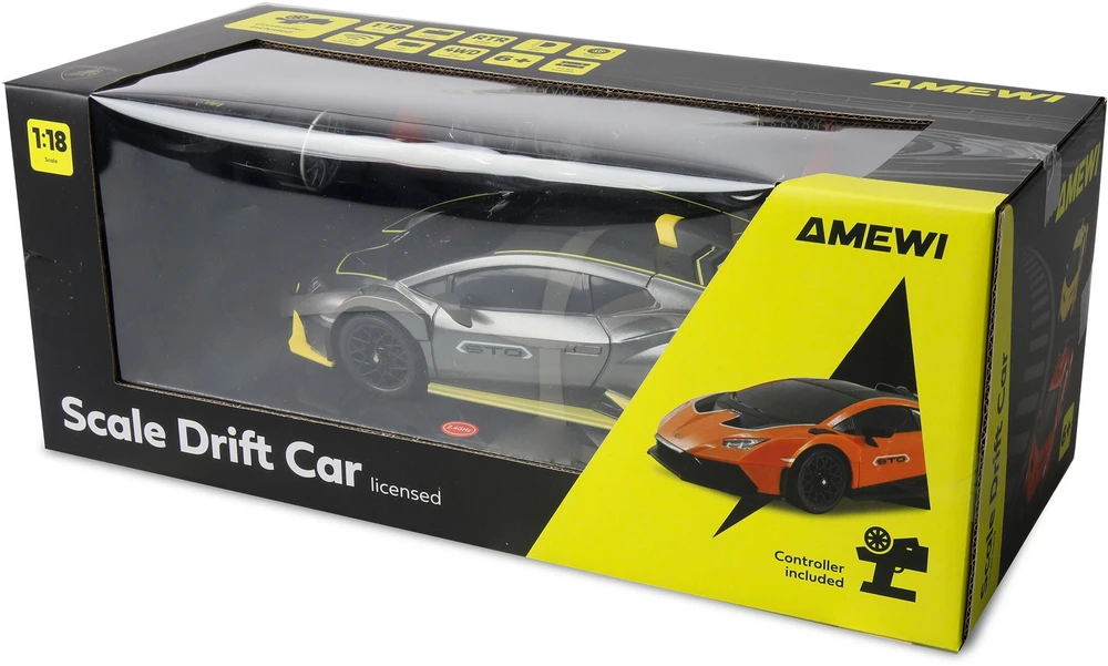 Carruzzo Amewi Huracan STO Radijo bangomis valdomas (RC) modelis Šonaslydžio automobilis Elektrinis variklis 1:18