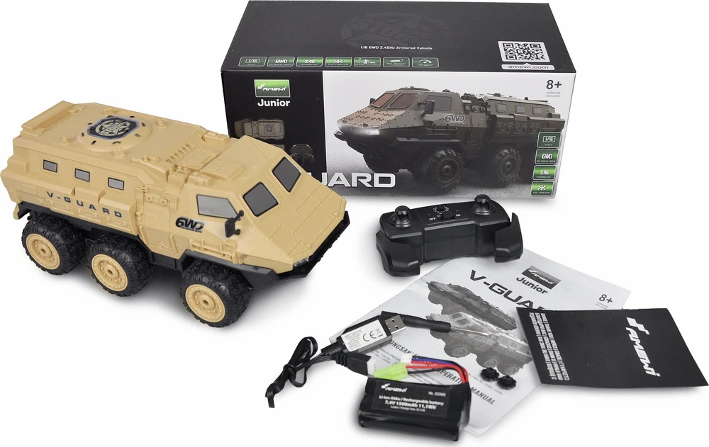 Carruzzo Amewi V-Guard Armored Vehicle 6WD 1:16 RTR Radijo bangomis valdomas (RC) modelis Elektrinis variklis